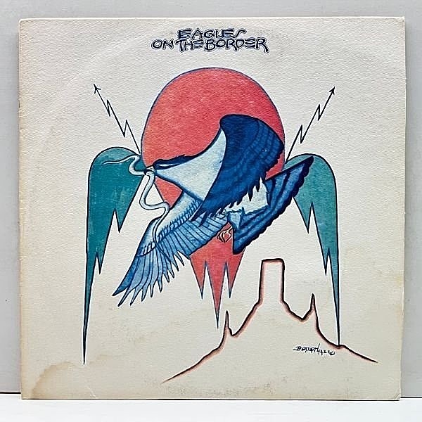 レコードメイン画像：USオリジナル 初版 Wマーク無し 7E規格 雲ラベ EAGLES On The Border ('74 Asylum) イーグルス／オン・ザ・ボーダー 米 原盤 LP