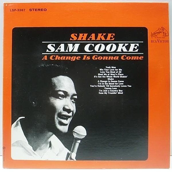 レコードメイン画像：美品 銀ニッパー LIVING STEREO 両溝 SAM COOKE Shake / A CHANGE IS GONNA COME 加 オリジナル