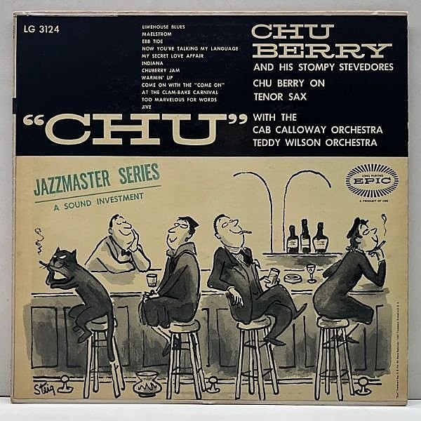 レコードメイン画像：良好!! FLAT 1st LG規格 MONO 深溝 USオリジナル CHU BERRY『Chu』('55 Epic) Steig 猫ジャケ シリーズ人気作 チュー・ベリー 希少 LP