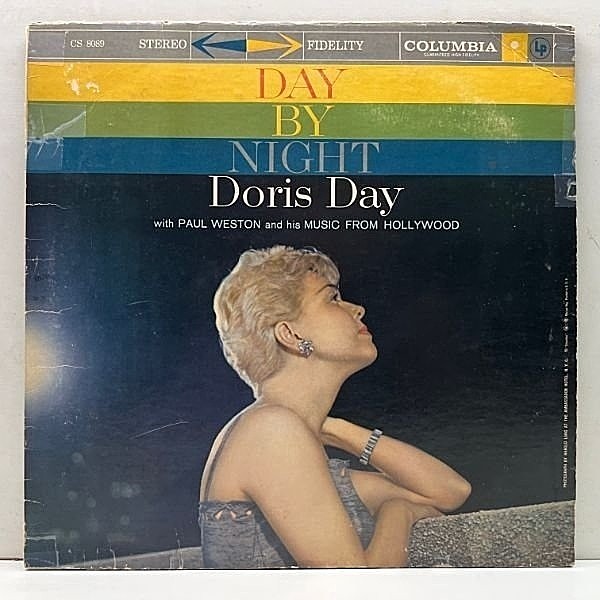 レコードメイン画像：良好盤!! US初期プレス 2eye 片溝 DORIS DAY Day By Night ('56 Columbia) 絶品のバラードを綴った癒しの名盤 ドリス・デイ LP