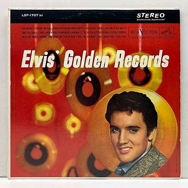 レコードメイン画像：US初期プレス ニッパー 深溝 ELVIS PRESLEY Elvis' Golden Records (LPM-1707) ヒットシングルを詰めた珠玉の名曲群