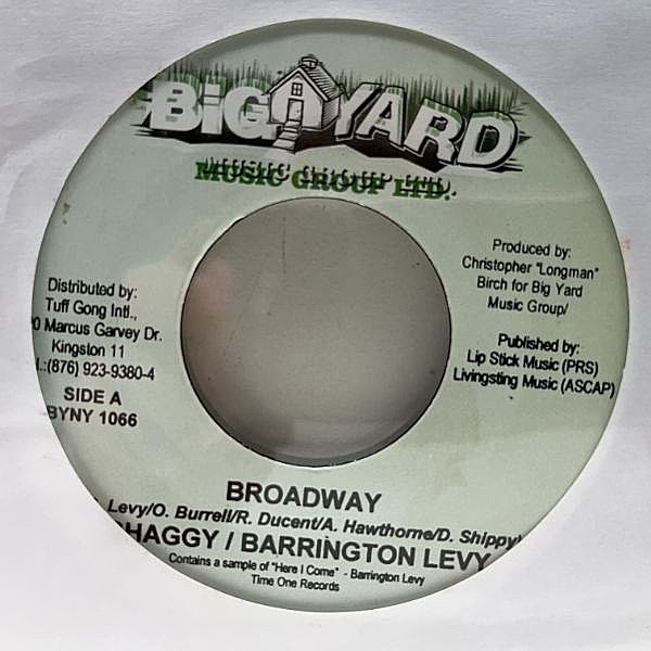 レコードメイン画像：美盤!! JAオリジナル 7インチ SHAGGY / BARRINGTON LEVY Broadway ('06 Big Yard) バーリントン・リーヴィ 45RPM.