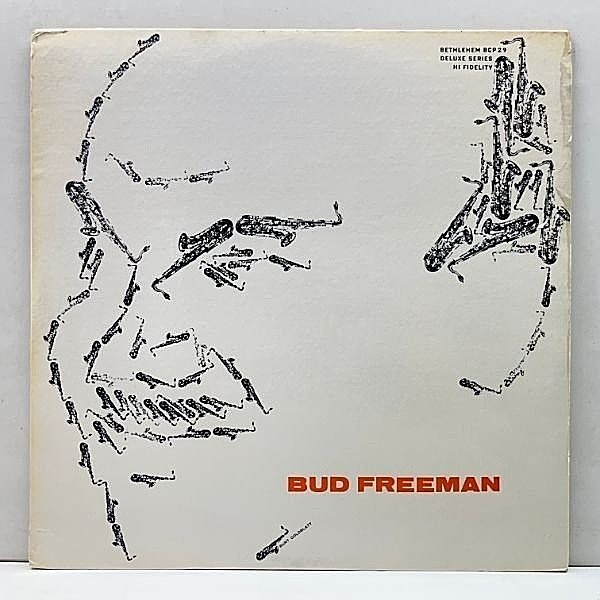 レコードメイン画像：レアな美品!! FLAT US 完全オリジナル MONO 初版リーフ 深溝 BUD FREEMAN w/ Ruby Braff ('55 Bethlehem BCP-29) BURT GOLDBLATTジャケ