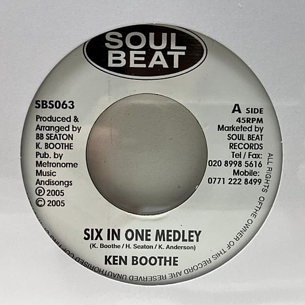 レコードメイン画像：【スタワン時代の名曲を繋いだメドレー】美盤!! UKプレス 7インチ KEN BOOTHE Six In One Medley ('05 Soul Beat) ケン・ブース 45RPM.