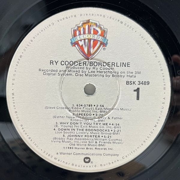 RY COODER　12㌅レコード RY COODER / Borderline (LP) / Warner Bros. | WAXPEND RECORDS