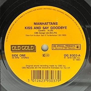 レコード画像：MANHATTANS / Kiss And Say Goodbye / Hurt