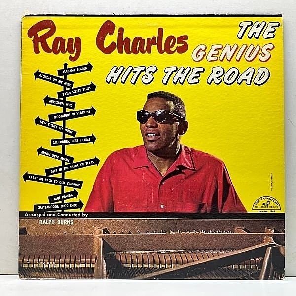 レコードメイン画像：MONO US 初期プレス RAY CHARLES The Genius Hits The Road ('60 ABC 335) レイ・チャールズが歌うスタンダード集！米 モノラル