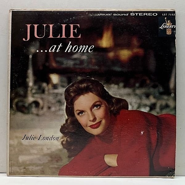 レコードメイン画像：美盤!! USオリジナル 初版 虹ツヤ 深溝 JULIE LONDON Julie... At Home ('60 Liberty) ジュリー・ロンドン人気盤 Jimmy Rowles, Al Viola