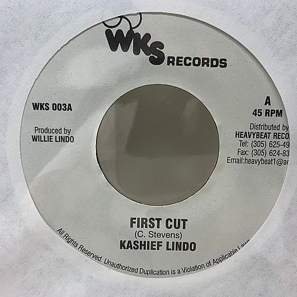 レコードメイン画像：美盤!! JAプレス 7インチ KASHIEF LINDO First Cut (WKS) 超絶美声のスウィート・ミディアム・チューン 45RPM.