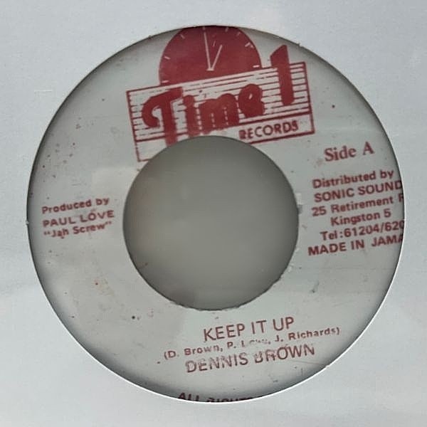 レコードメイン画像：【BOB ANDY／Too Experienceリディム】JAプレス 7インチ DENNIS BROWN Keep It Up (Time 1) デニス・ブラウン 45RPM.