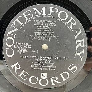 HAMPTON HAWES / Everybody Likes (Vol.3 The Trio) (LP