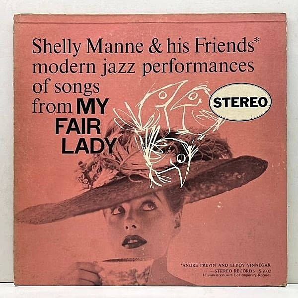 レコードメイン画像：激レア Stereo Records 完全オリジナル SHELLY MANNE My Fair Lady (Contemporary S7002) 稀少な初版ステレオ！白抜きロゴ＆裏2色刷り