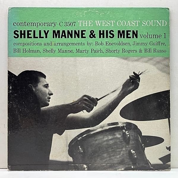レコードメイン画像：良好!! 裏2色刷り MONO 深溝 USオリジナル SHELLY MANNE & HIS MEN West Coast Sound Vol.1 (Contemporary) w/ Art Pepper, Marty Paich