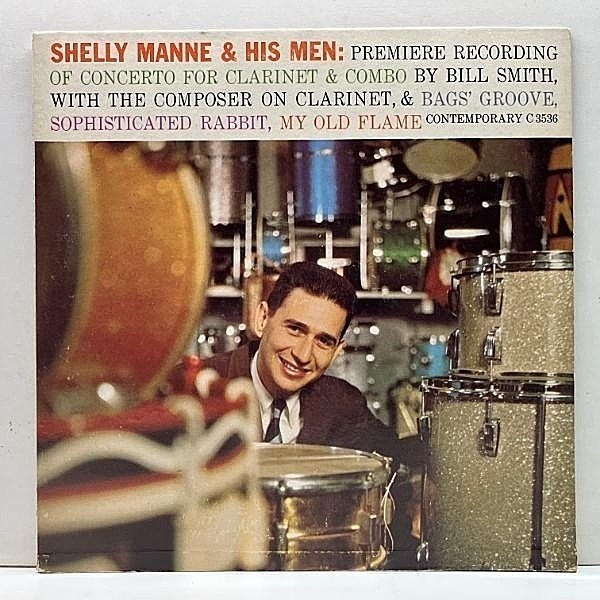 レコードメイン画像：USオリジナル 裏面2色刷り D1マト MONO 深溝 SHELLY MANNE & HIS MEN Vol. 6 - Concerto For Clarinet & Combo (Contemporary C 3536)