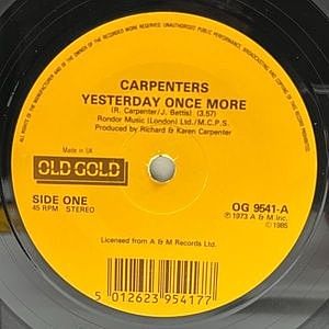 レコード画像：CARPENTERS / Yesterday Once More / (They Long To Be) Close To You