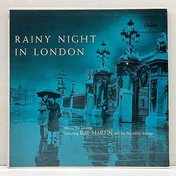 レコードメイン画像：USオリジナル 初版ターコイズ MONO コーティング RAY MARTIN Rainy Night In London ('57 Capitol) 秀逸ジャケット！マイナー盤