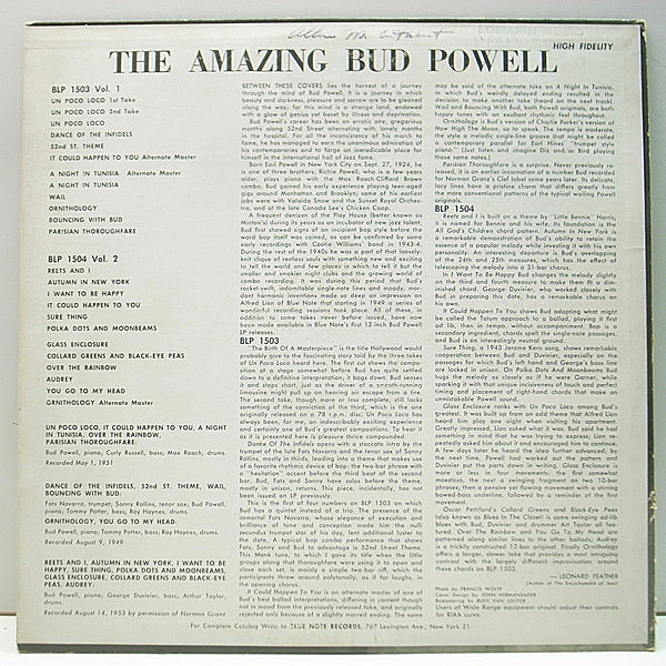 バドパウエル　ジャズ　レコード　Jazz Record Blue Note Bud Powell ‎– The Amazing Bud Powell, Vol. 4 -
