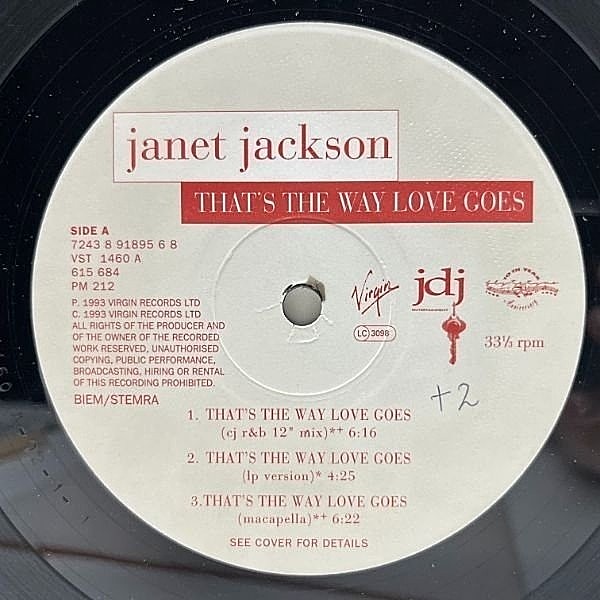 JANET JACKSON / That's The Way Love Goes (12) / Virgin