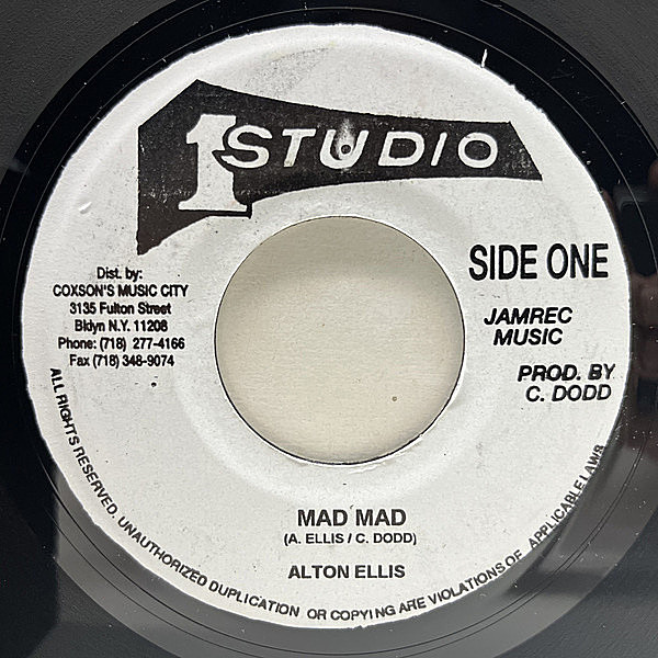 レコードメイン画像：【不滅のモンスターリディム】美盤!! JAプレス 7インチ ALTON ELLIS Mad Mad (Studio One) アルトン・エリス 45RPM.