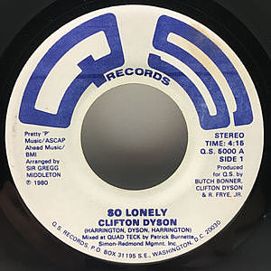 レコード画像：CLIFTON DYSON / So Lonely / I'm Giving Up