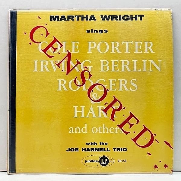 レコードメイン画像：良好盤!! MONO 青ラベ 深溝 USオリジナル MARTHA WRIGHT With The JOE HARNELL TRIO Sings Censored ('56 Jubilee) スタンダード名曲歌集