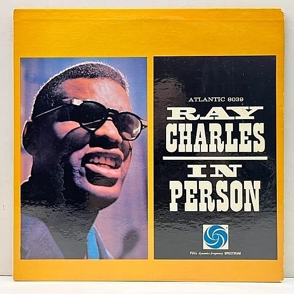 レコードメイン画像：良好!! MONO 白ファン US初期プレス RAY CHARLES In Person (Atlantic 8029) 赤紫 3色ラベ 米モノラル レイ・チャール初期の白熱Live