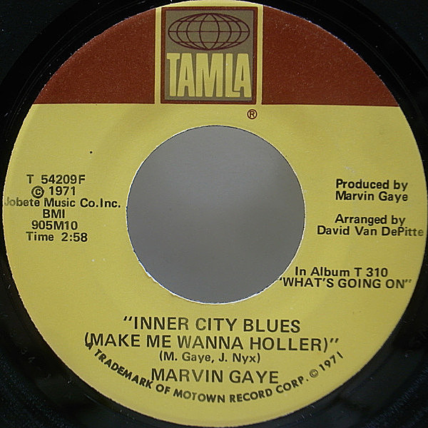 レコードメイン画像：美盤!! 7インチ USオリジナル MARVIN GAYE Inner City Blues / Wholy Holy ('71 Tamla) メロウ・クラシック SAMPLING マーヴィン・ゲイ
