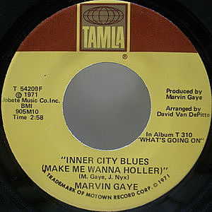 レコード画像：MARVIN GAYE / Inner City Blues (Make Me Wanna Holler) / Wholy Holy