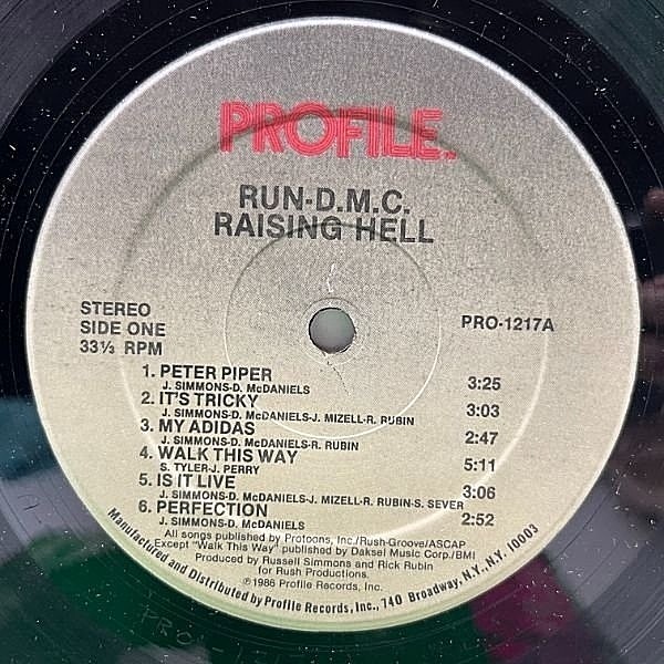 RUN D.M.C. 　Raising Hell　レコード　国内盤　ヒップホップ RUN DMC / RAISING HELL (1LP) - HIP TANK RECORDS
