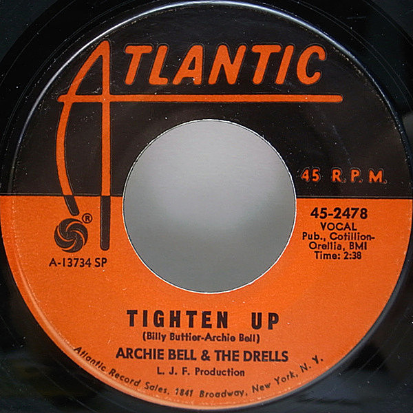 レコードメイン画像：美再生の良盤!! 7インチ USオリジナル ARCHIE BELL & THE DRELLS Tighten Up ('68 Atlantic) 傑作1st.アルバムからのタイトル・カット