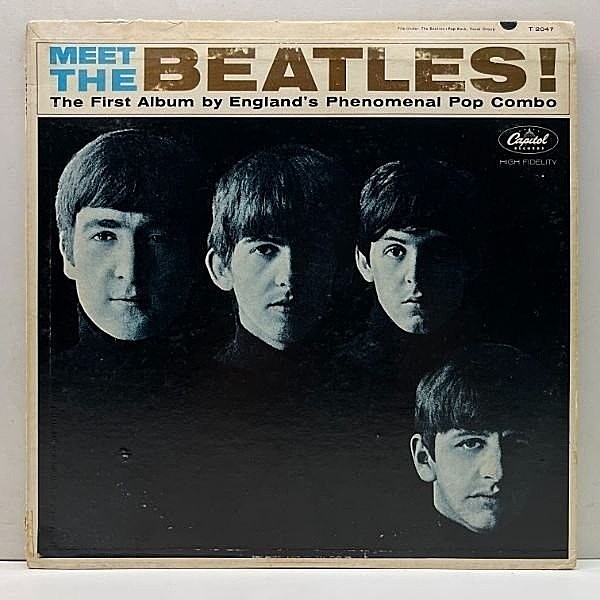 レコードメイン画像：MONO 良再生!! USオリジナル 虹ツヤ THE BEATLES Meet The Beatles ('64 Capitol) BMIクレジット 1曲タイプ 米RAINBOW 茶文字ジャケ