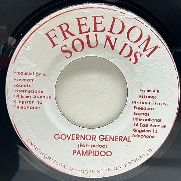 レコードメイン画像：【ダミ声が超絶に際立つ混沌ダンスホール】良好!! JAプレス PAMPIDOO Governor General ('99 Freedom Sounds) DUB ver. 収録 45RPM.