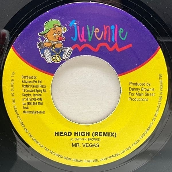 レコードメイン画像：美盤!! JAプレス 7インチ MR. VEGAS Head High - Remix ('97 Juvenile) Mr.ヴェガス DANCEHALL 45RPM.