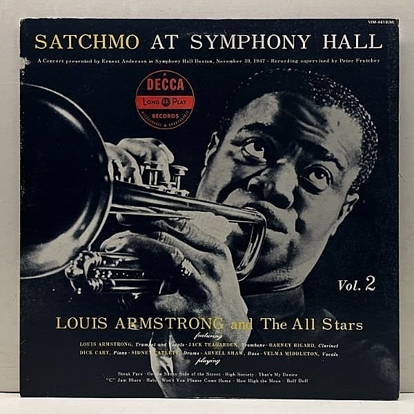 レコードメイン画像：MONO 良好!!【ライブ録音の最高傑作】LOUIS ARMSTRONG Satchmo At Symphony Hall サッチモ・アット・シンフォニー・ホール JPN モノラル