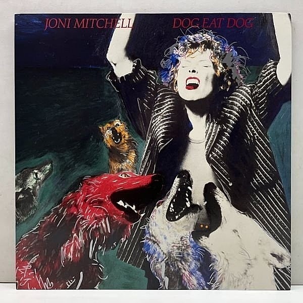 レコードメイン画像：美品!! JPNオリジナル JONI MITCHELL Dog Eat Dog ('85 Geffen) 歌詞和訳付き Michael McDonald, James Taylor, Wayne Shorter 参加 LP