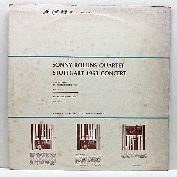 【伊盤】Sonny Rollins Stuttgart 1963 Concert SONNY ROLLINS / Stuttgart 1963 Concert (LP) / Jazz Connoisseur