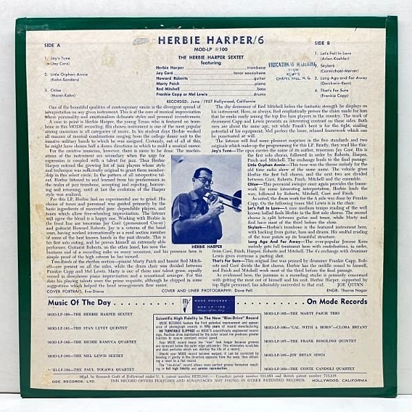 HERBIE HARPER / Herbie Harper Sextet! (LP) / Mode | WAXPEND