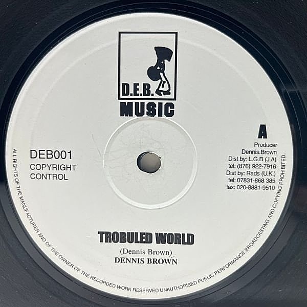 レコードメイン画像：美盤!! UKプレス 10インチ DENNIS BROWN Troubled World / What About The Half (D.E.B.) デニス・ブラウン 澄んだ雄大なROOTS風情 45RPM.