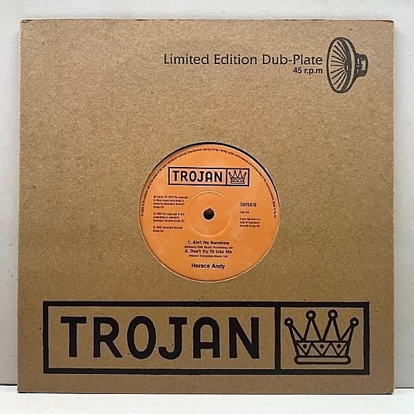 レコードメイン画像：【名門Trojan特別企画・限定10インチDub-Plate】HORACE ANDY Ain't No Sunshine ('03 Trojan) King Tubby 狂気の爆音轟音DUB収録!! 45RPM.