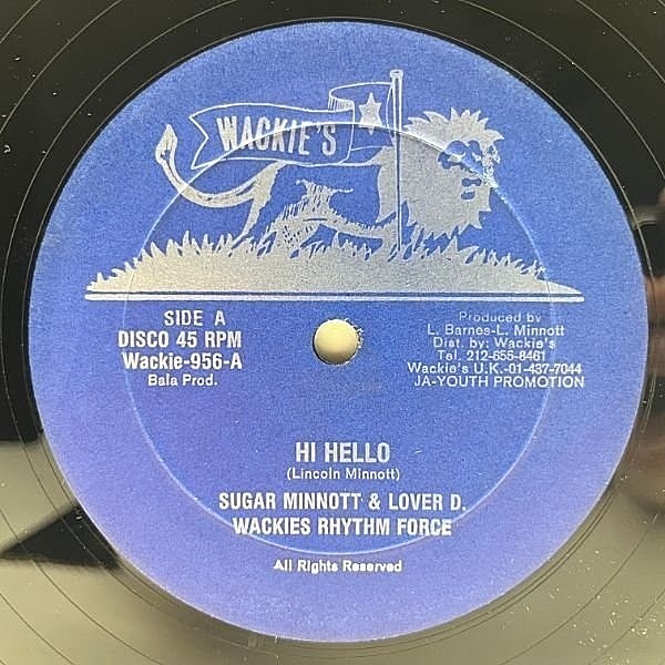 レコードメイン画像：【WACKIE'S系サウンドで展開されるサックスソロ】良好!! 12インチ USプレス SUGAR MINOTT Hi Hello / JERRY JOHNSON Saxman Special 45RPM. 