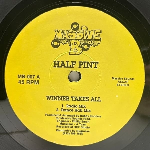 レコードメイン画像：良好盤!! 12インチ USプレス HALF PINT Winner Takes All (Massive B) Hot Milk Riddim ハーフ・パイント 45RPM.