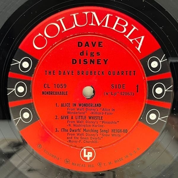 Dave Brubeck / Dave Digs Disney USオリジナル The Dave Brubeck Quartet – Dave Digs Disney – Vinyl (LP