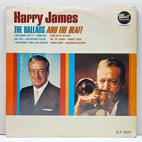 レコードメイン画像：【w/ Buddy Rich】良好盤!! MONO 米オリジナル HARRY JAMES The Ballads And The Beat! ('66 Dot DLP 3669) US モノラル