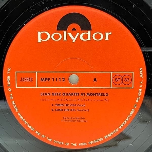 ミュージシャン Stan' STAN GETZ / At Montreux (LP) / Polydor | WAXPEND RECORDS