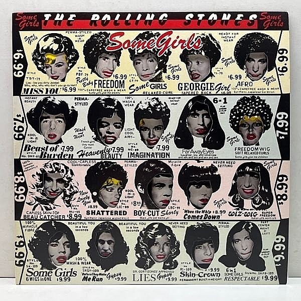 レコードメイン画像：美品!! 英 UKオリジナル 発禁【初回オンリー 著名人顔未修正インナー】ROLLING STONES Some Girls ('78 CUN 39108) 女たち GIMMICK Cover