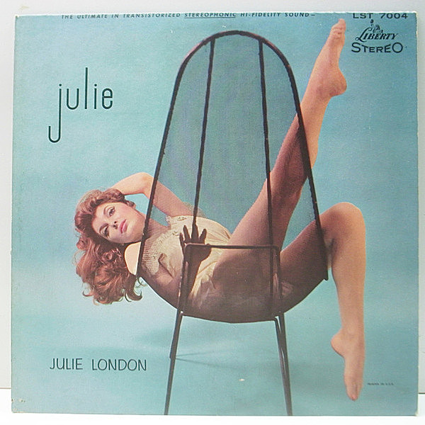 レコードメイン画像：レアな美品!! 初版 黒ツヤ Stereo 深溝 US 完全オリジナル JULIE LONDON Julie ('58 Liberty LST 7004) JIMMY ROWLES 悩殺セクシー・ジャケ