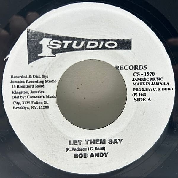 レコードメイン画像：【ROCKSTEADY CLASSIC】良好盤!! USプレス 7インチ BOB ANDY Let Them Say (Studio One) ボブ・アンディ Song Book 45RPM.