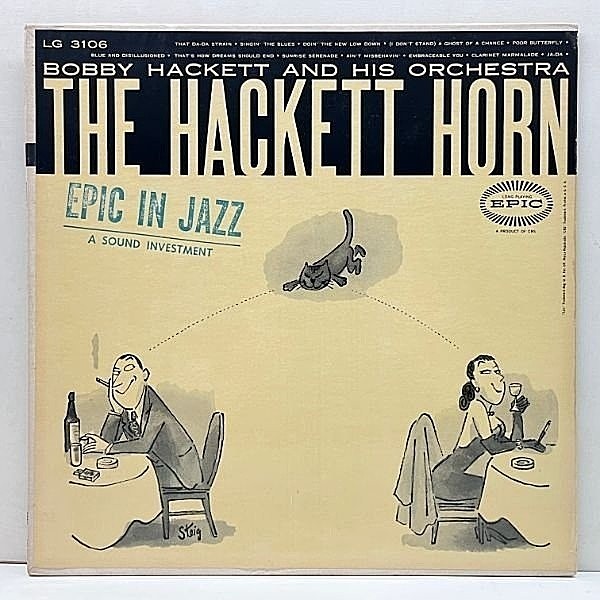 レコードメイン画像：レアな美品!! MONO 深溝 コーティング USオリジナル BOBBY HACKETT The Hackett Horn ('55 Epic LG 3106) Steig 猫ジャケ・シリーズ 人気作
