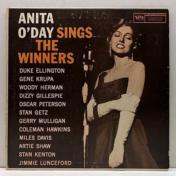 レコードメイン画像：USオリジナル MONO 初版トランペッター 深溝 ANITA O'DAY Sings The Winners (Verve MG V-8283) w/ Richie kamuca, Bill Parkins