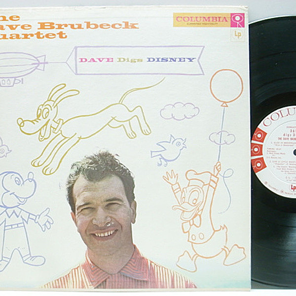 レコードメイン画像：白プロモ MONO 6eye 深溝 USオリジナル DAVE BRUBECK QUARTET Dave Digs Disney (Columbia CL 1059) PAUL DESMOND 参加 WHITE PROMO COPY
